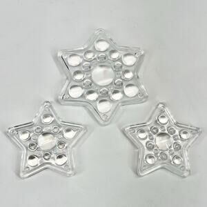 VTG Hadeland Lead Crystal Suncatcher Star Stjerne Ornament Norway Set Of 3